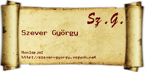 Szever György névjegykártya