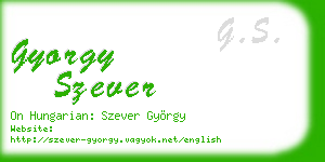 gyorgy szever business card